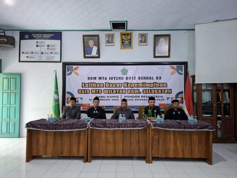 MTs Darul Amanah Kirimkan Delegasi Ikuti Latihan Dasar Kepemimpinan OSIS MTs Se-eks Kawedanan Selokaton.